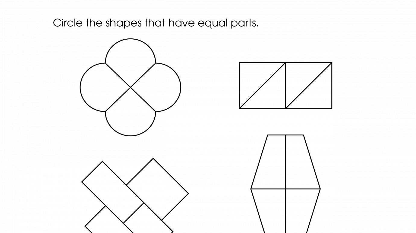 Equal Part Fractions 1/4