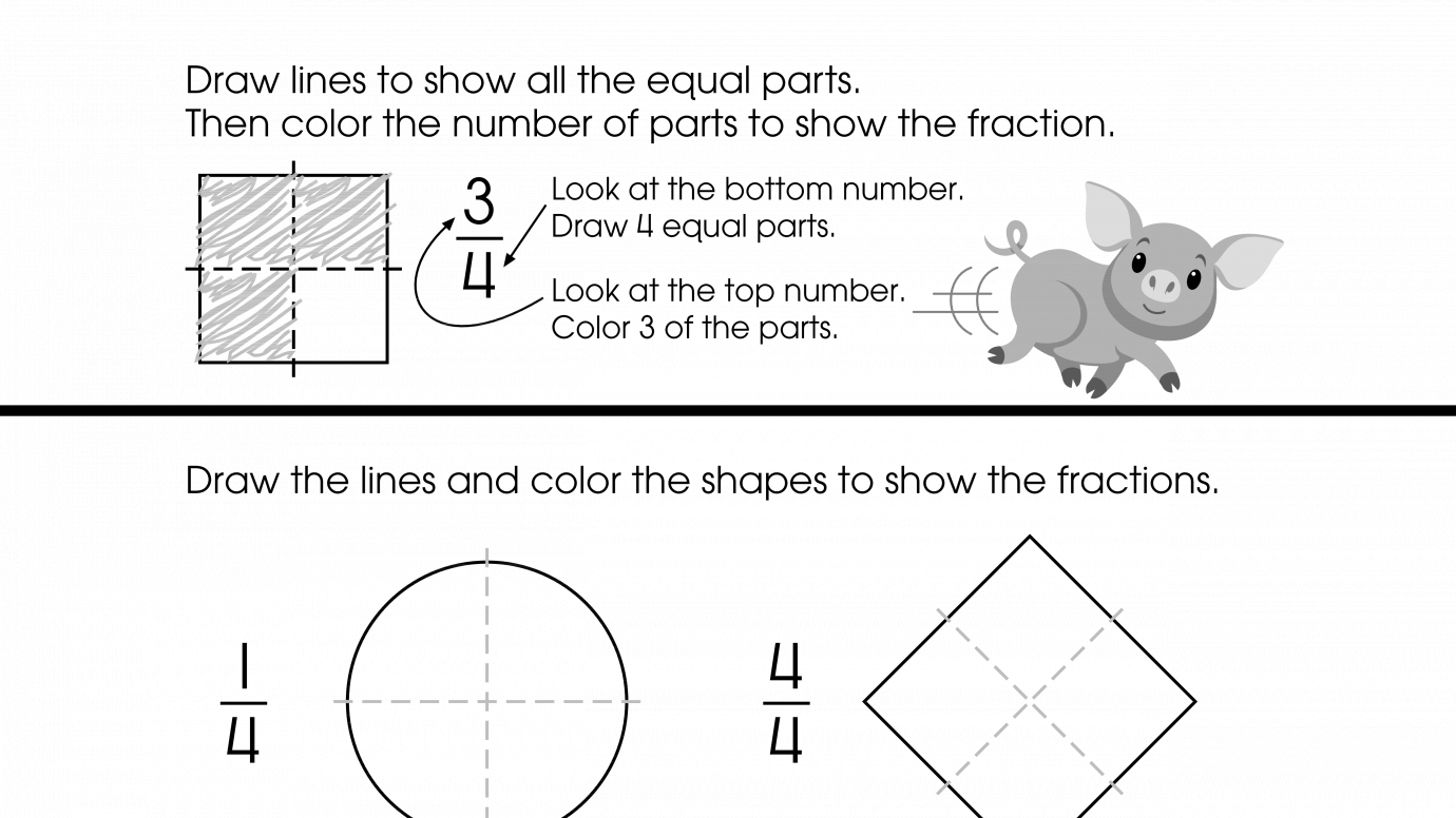 Draw Lines to Show Equal Parts