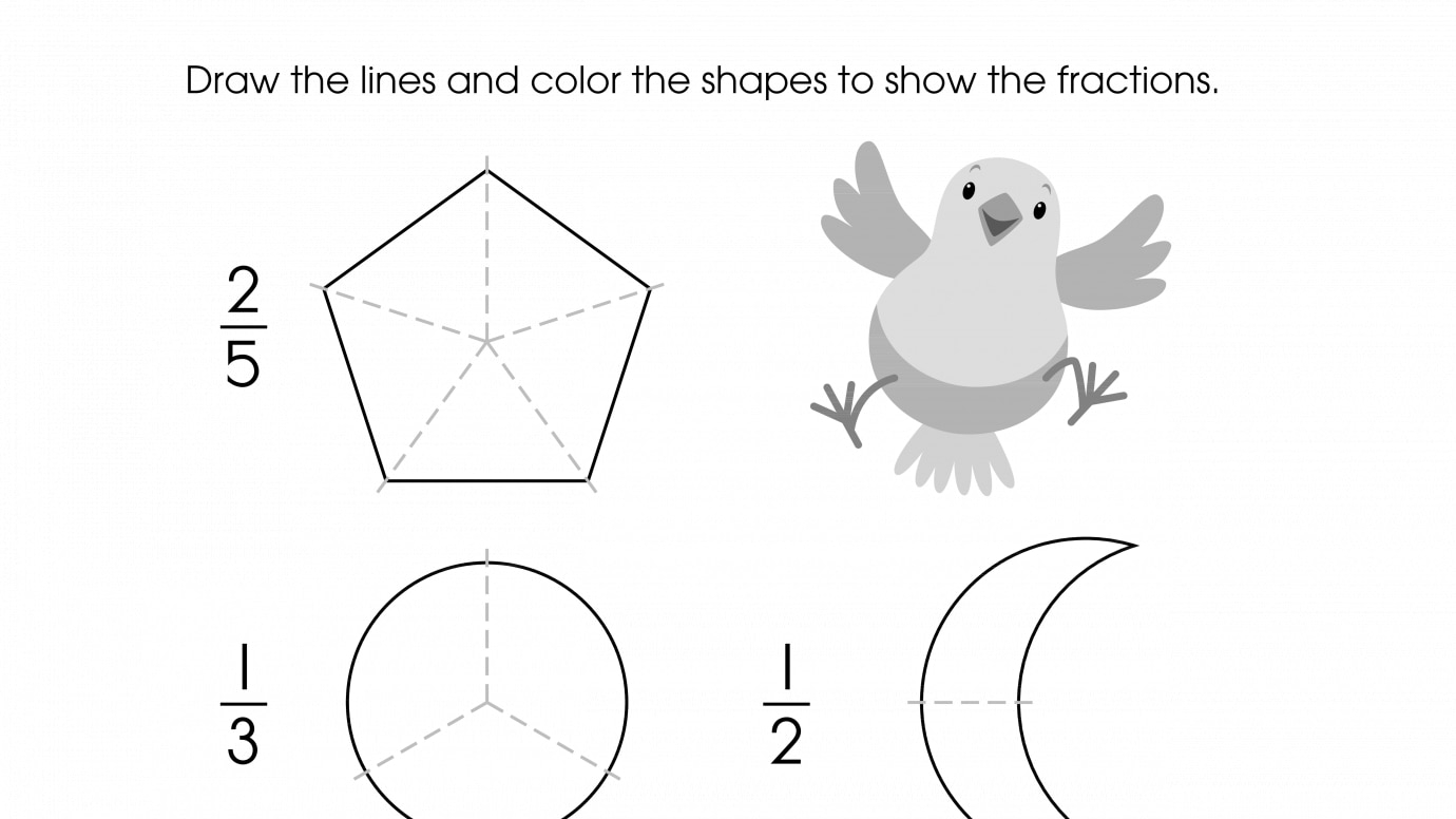 Draw Lines to Show Equal Parts