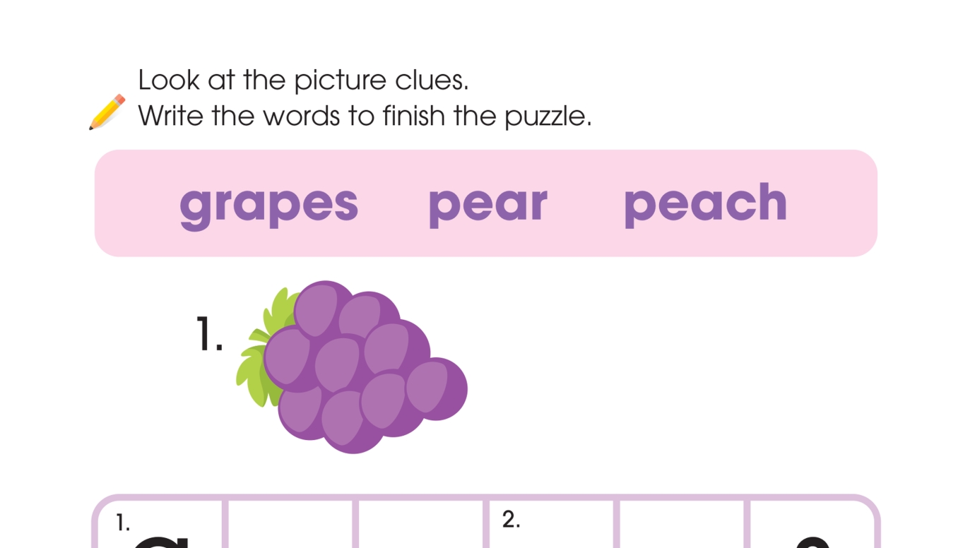 Easy Crossword: fruit with picture clues