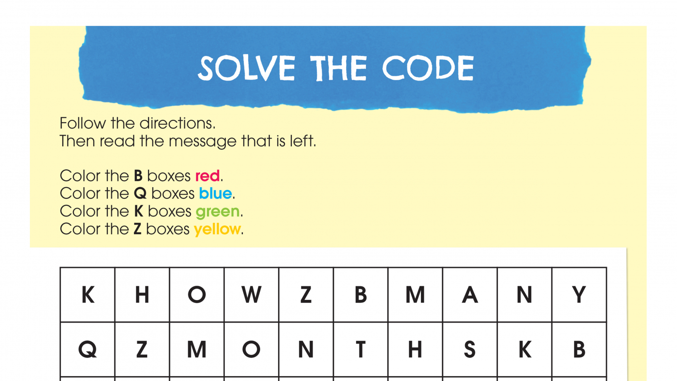 Solve the Code: Write the Message & Answer the Question