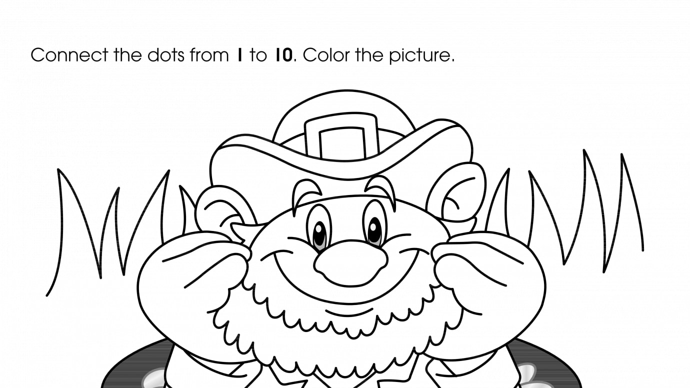 St. Patrick's Day Pot of Gold Dot-to-Dots 1-10