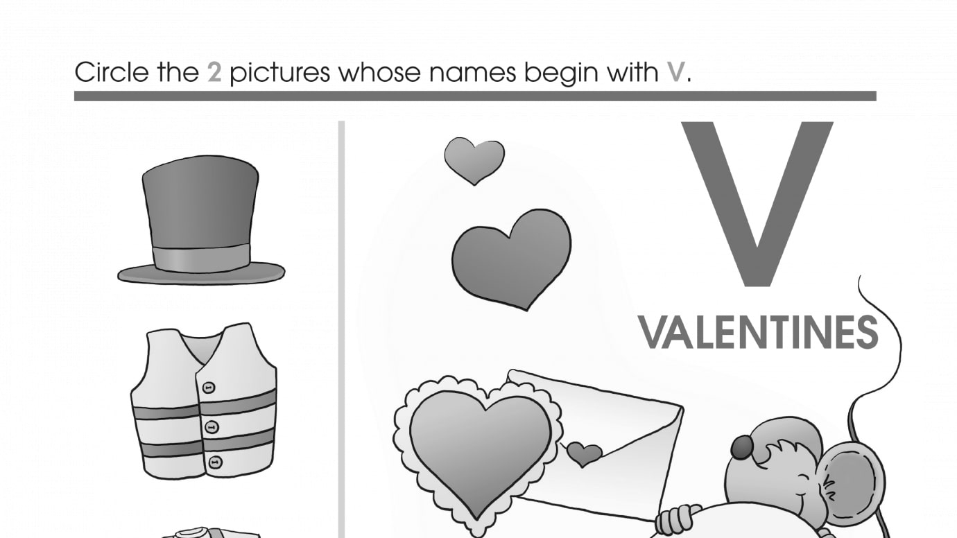 Valentine's Day Beginning Letter Sounds V