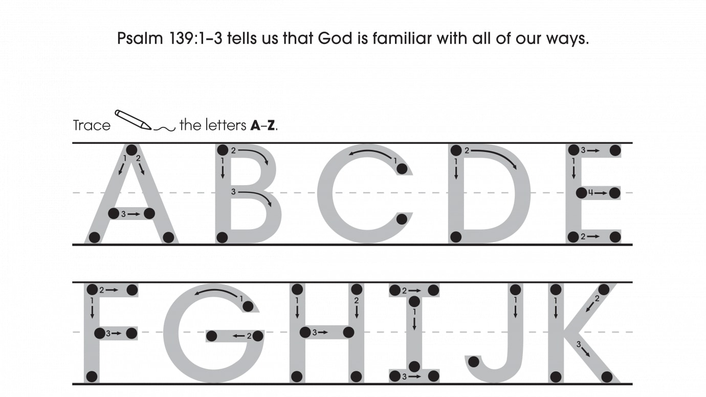 Inspirational Trace the Alphabet Uppercase