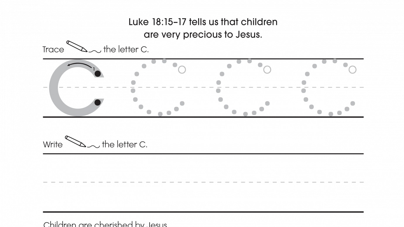 Inspirational Trace, Write & Color Uppercase C
