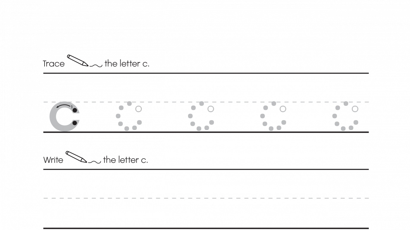 Inspirational Trace & Write Lowercase c