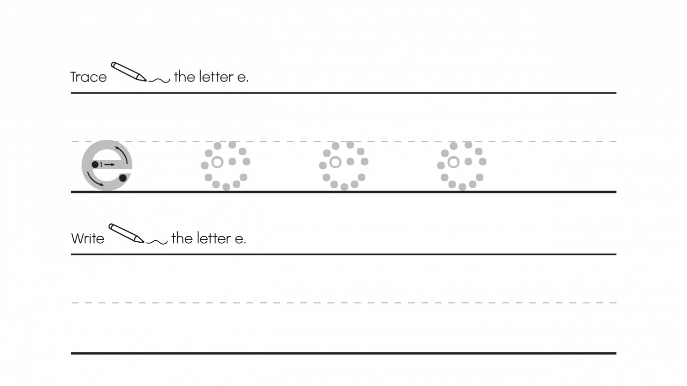 Inspirational Trace & Write Lowercase e