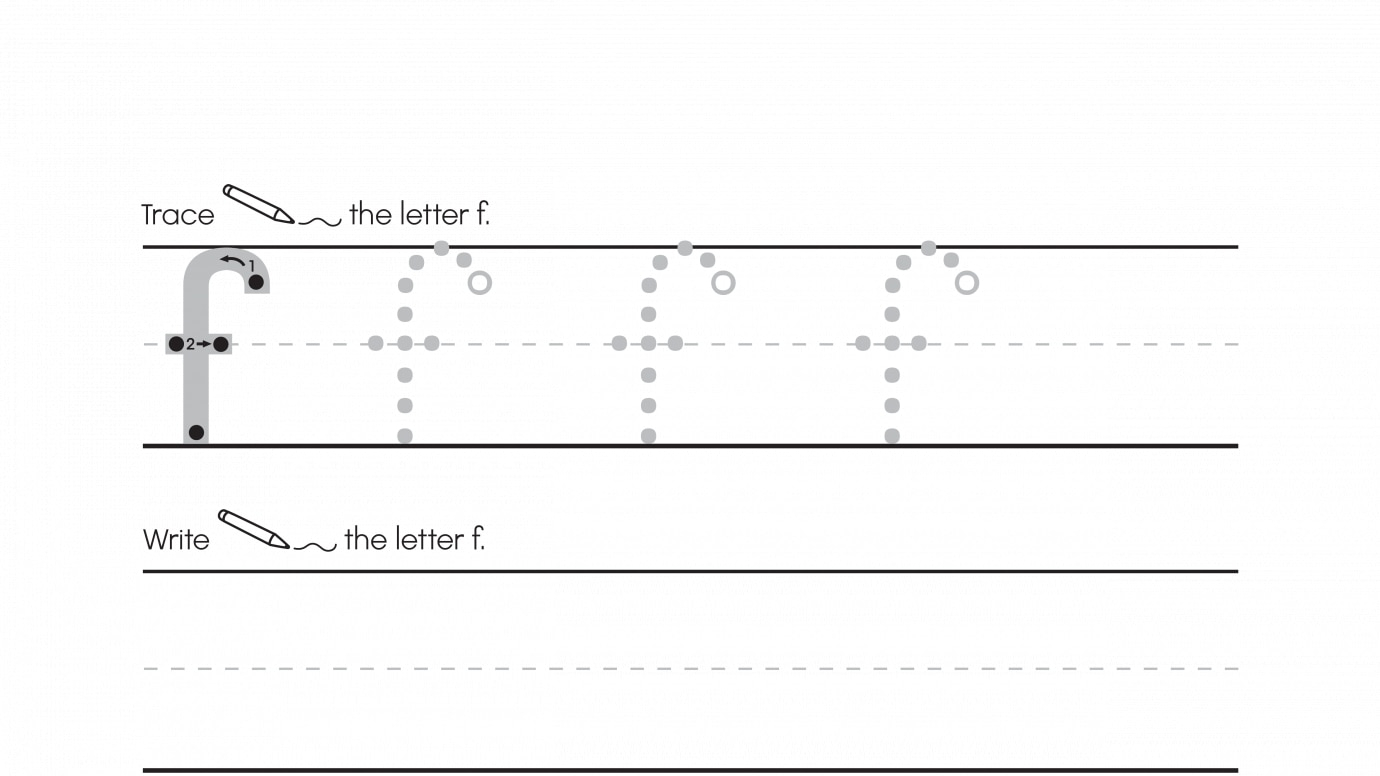 Inspirational Trace & Write Lowercase f