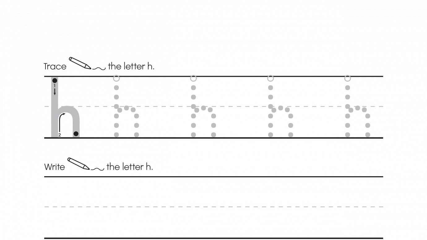 Inspirational Trace & Write Lowercase h