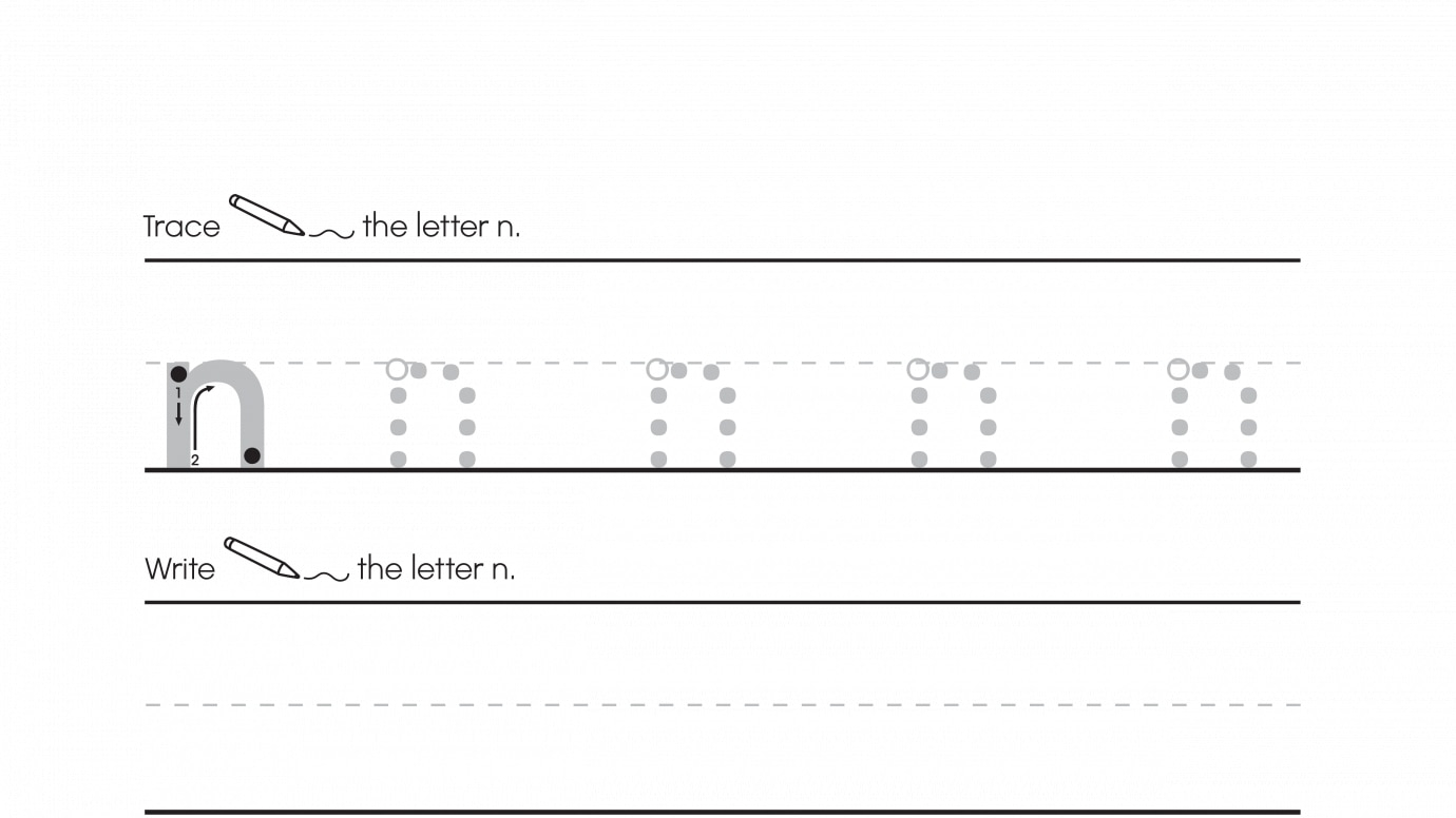 Inspirational Trace & Write Lowercase n