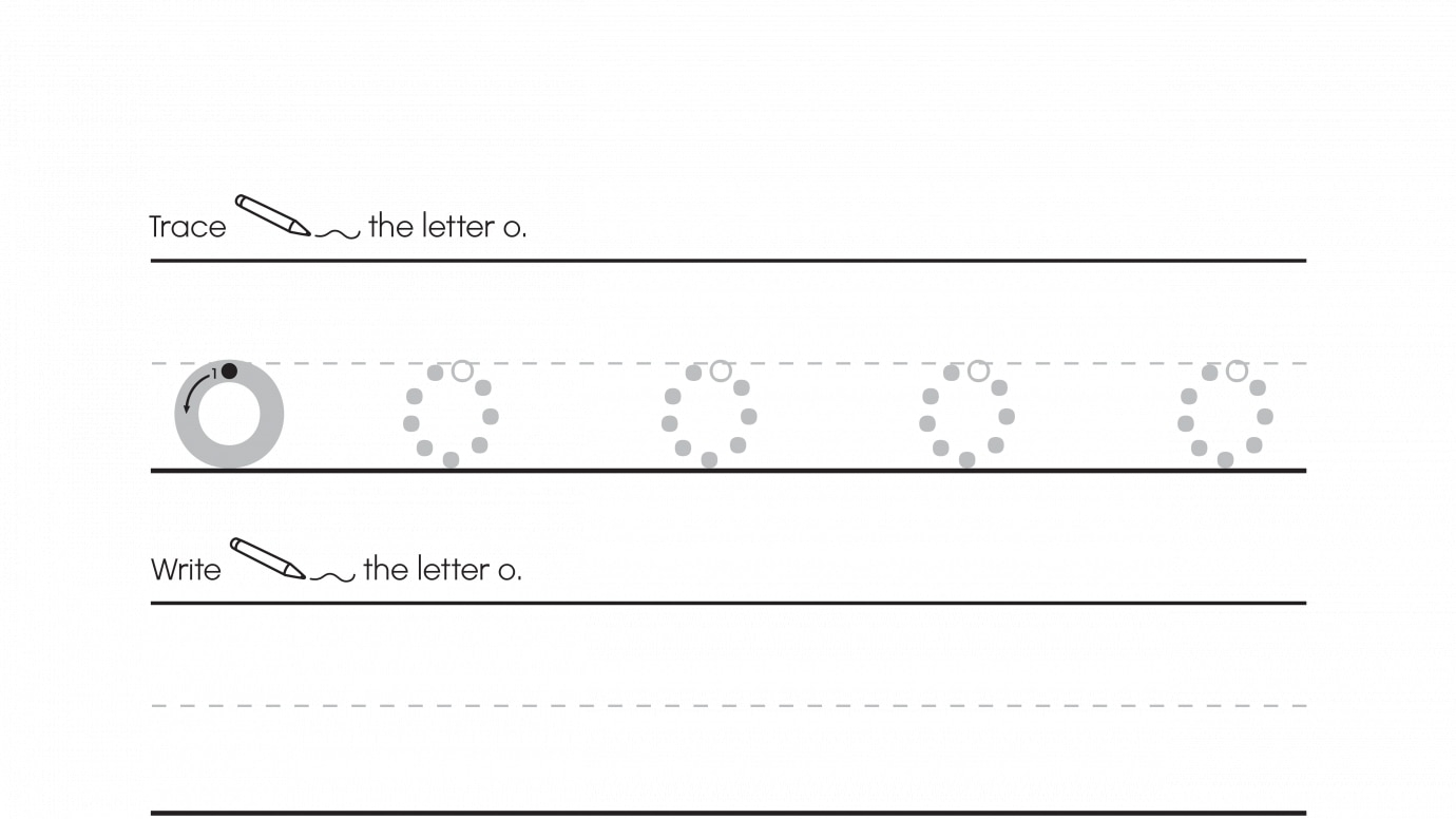 Inspirational Trace & Write Lowercase o