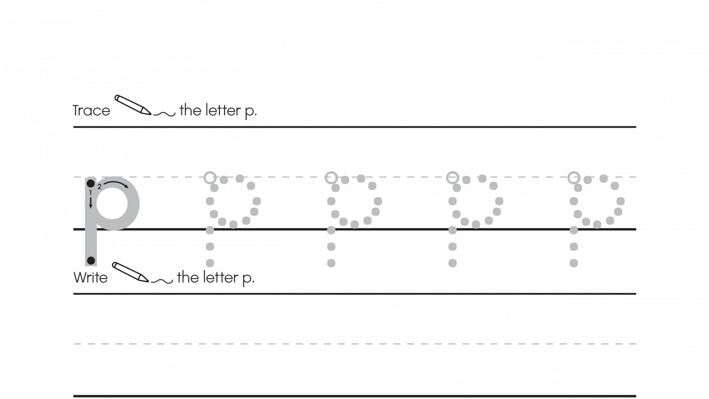 Inspirational Trace & Write Lowercase p