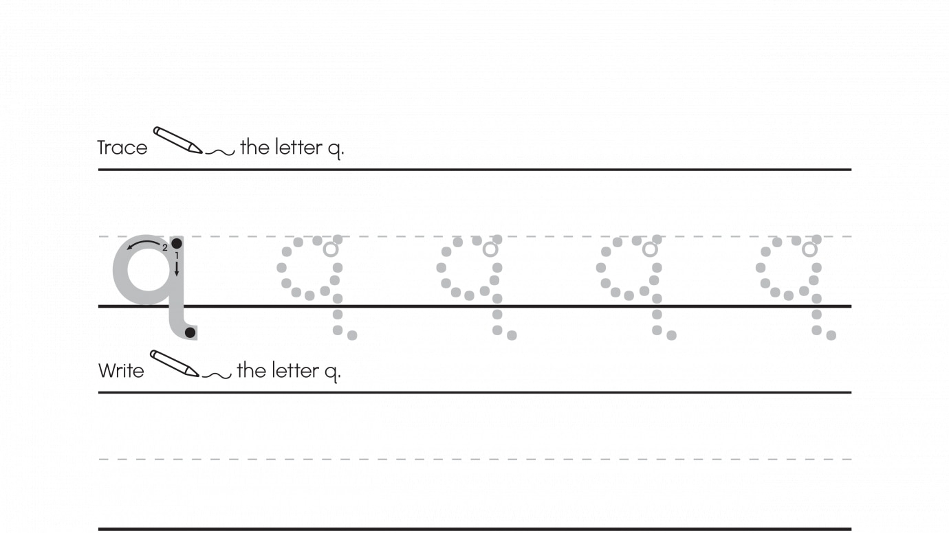 Inspirational Trace & Write Lowercase q