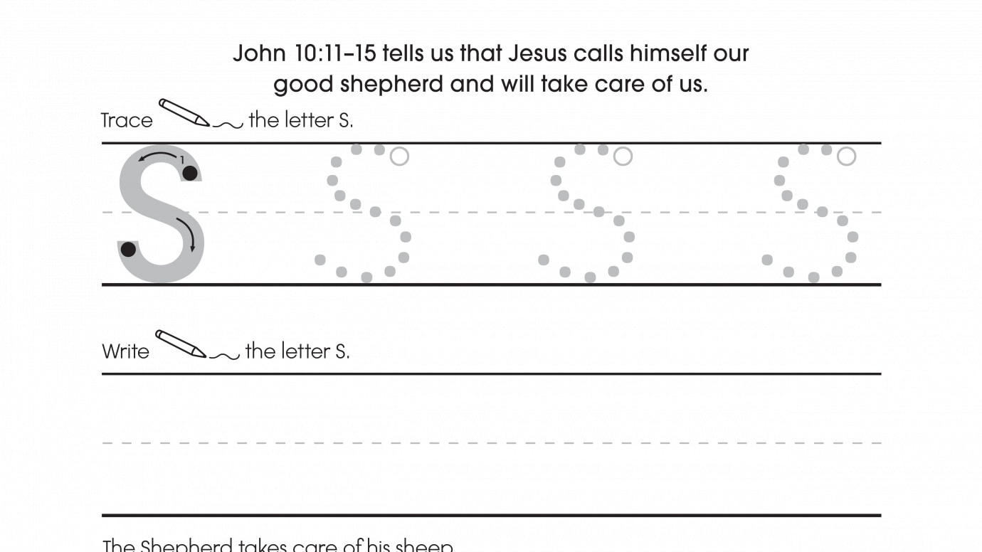 Inspirational Trace, Write & Color Uppercase S