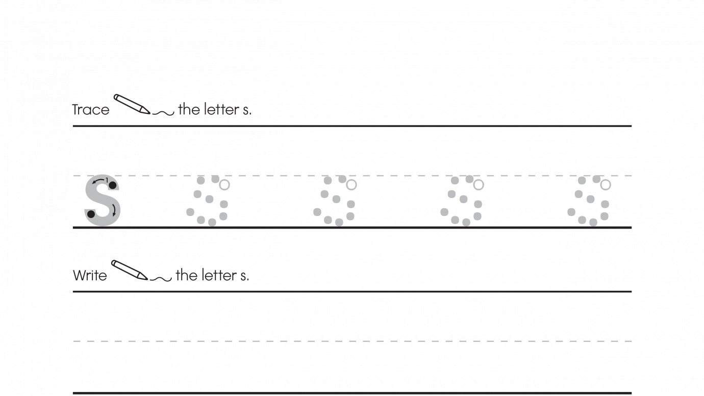 Inspirational Trace & Write Lowercase s