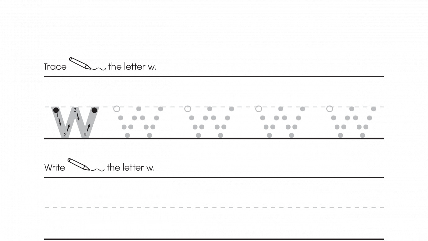 Inspirational Trace & Write Lowercase w