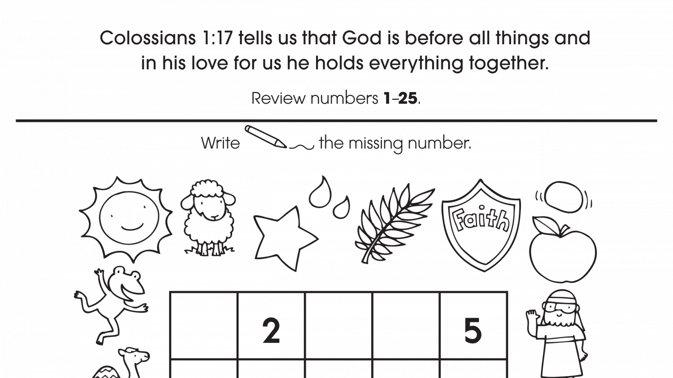 Inspirational Counting Grid 1-25