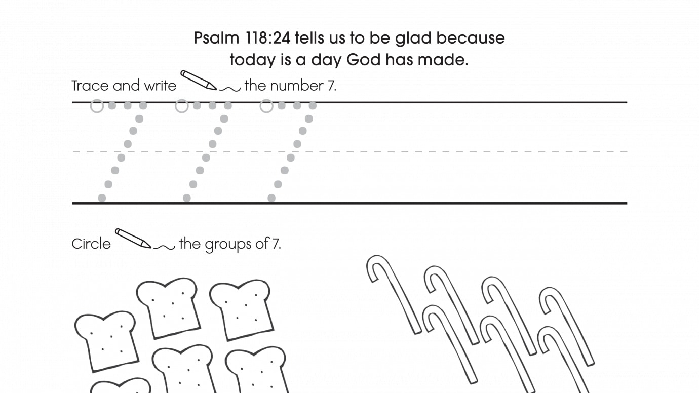 Inspirational Trace, Write & Count 7