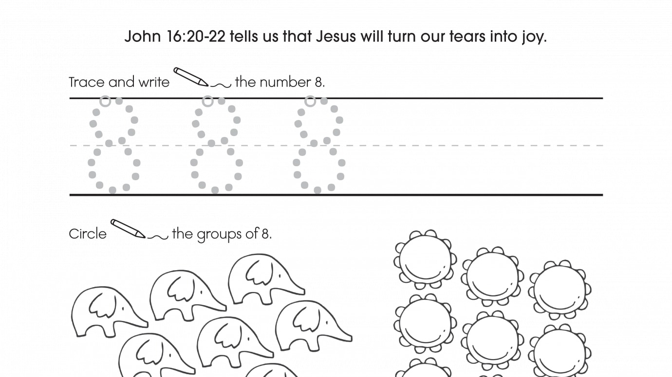 Inspirational Trace, Write & Count 8