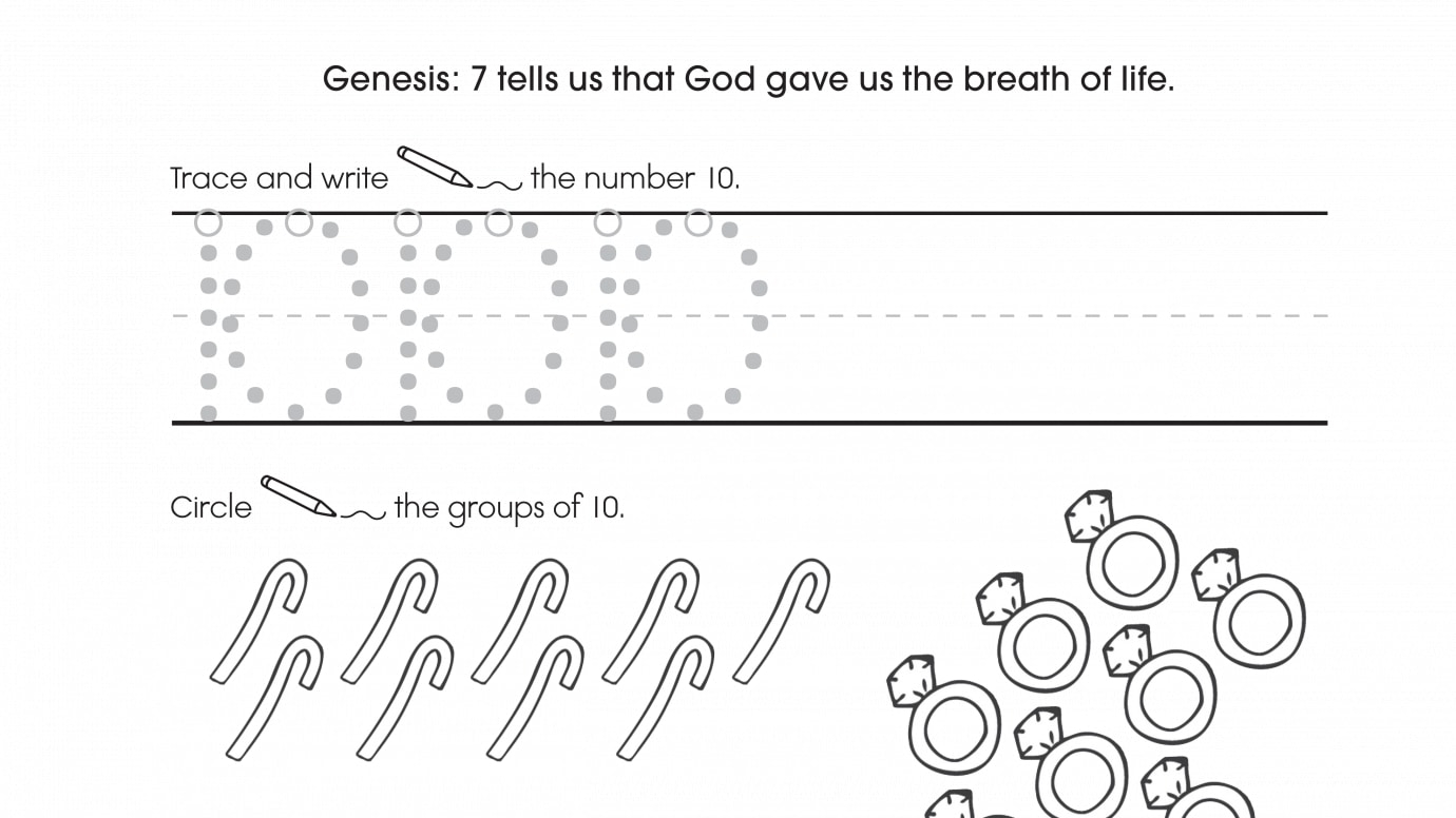 Inspirational Trace, Write & Count 10