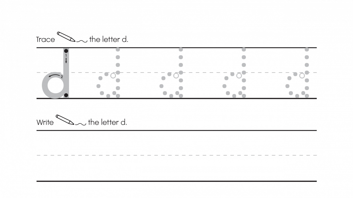 Inspirational Trace, Write & Circle D's