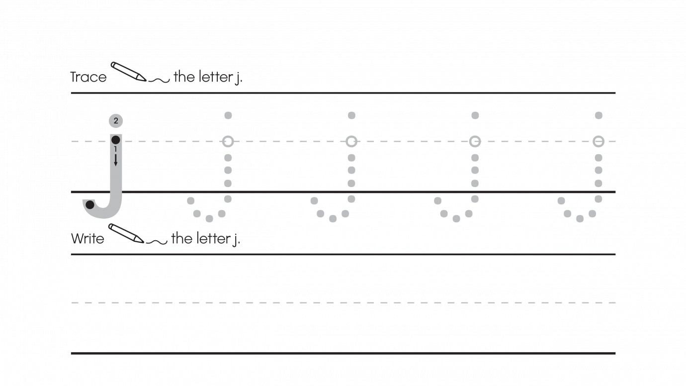 Inspirational Trace, Write & Circle J's