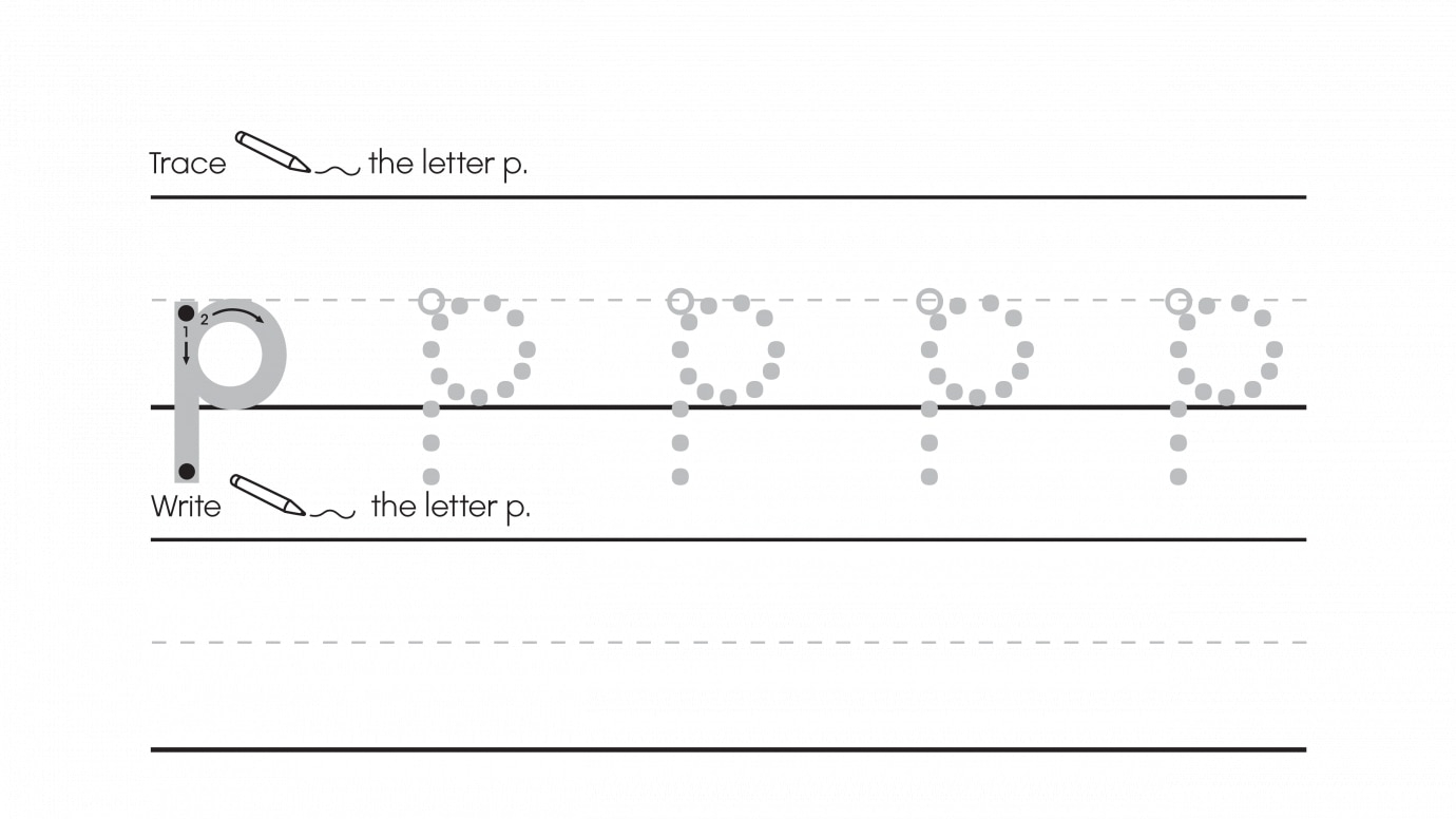 Inspirational Trace, Write & Circle P's