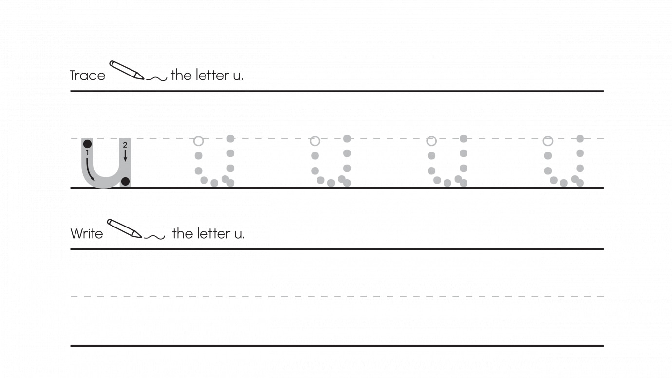 Inspirational Trace, Write & Circle U's