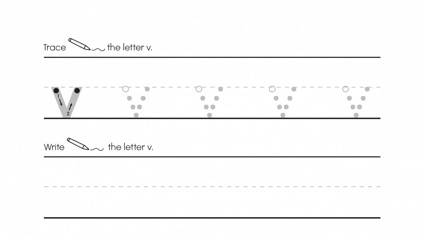 Inspirational Trace, Write & Circle V's