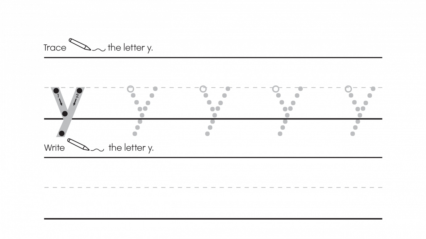 Inspirational Trace, Write & Circle Y's