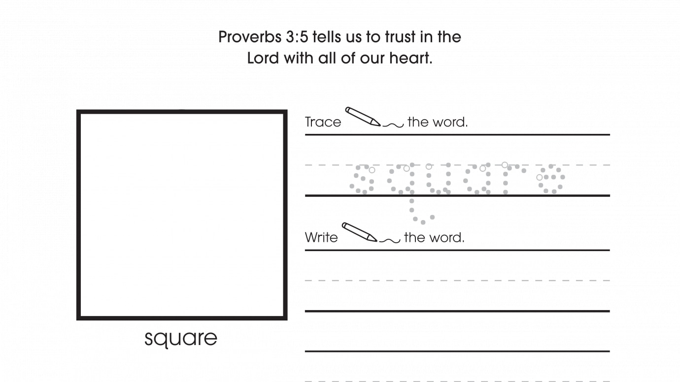 Inspirational Trace, Write & Draw Squares