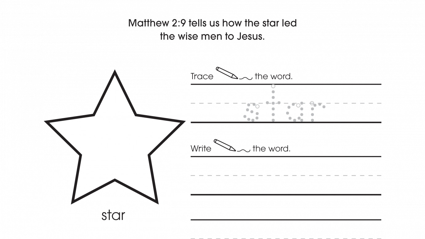 Inspirational Trace, Write & Draw Stars