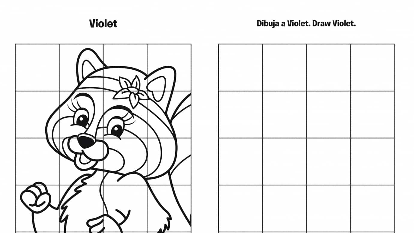 Spanish & English Draw Violet Grid