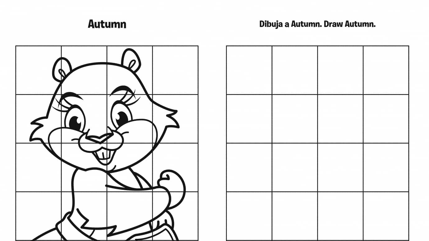 Spanish & English Draw Autumn Grid