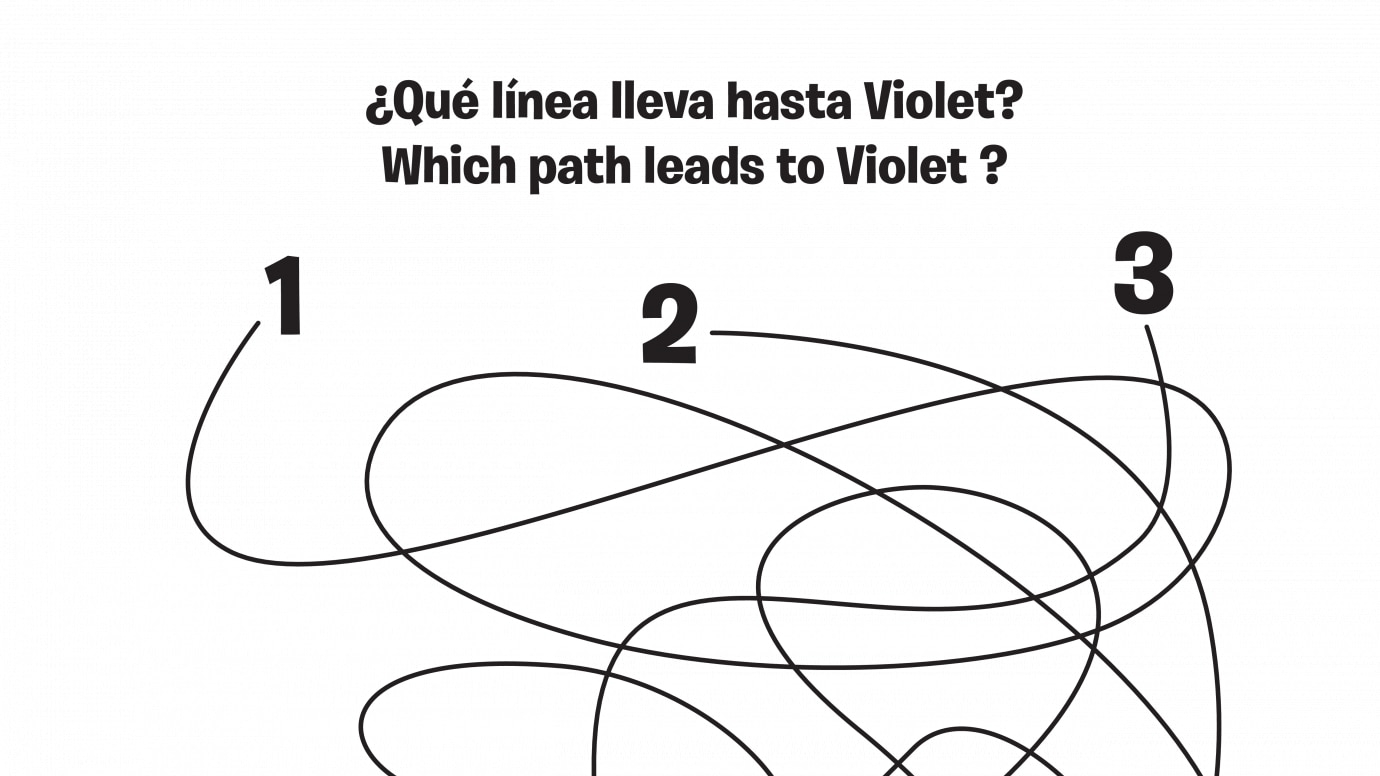 Spanish & English Violet 1-2-3 Spaghetti Maze