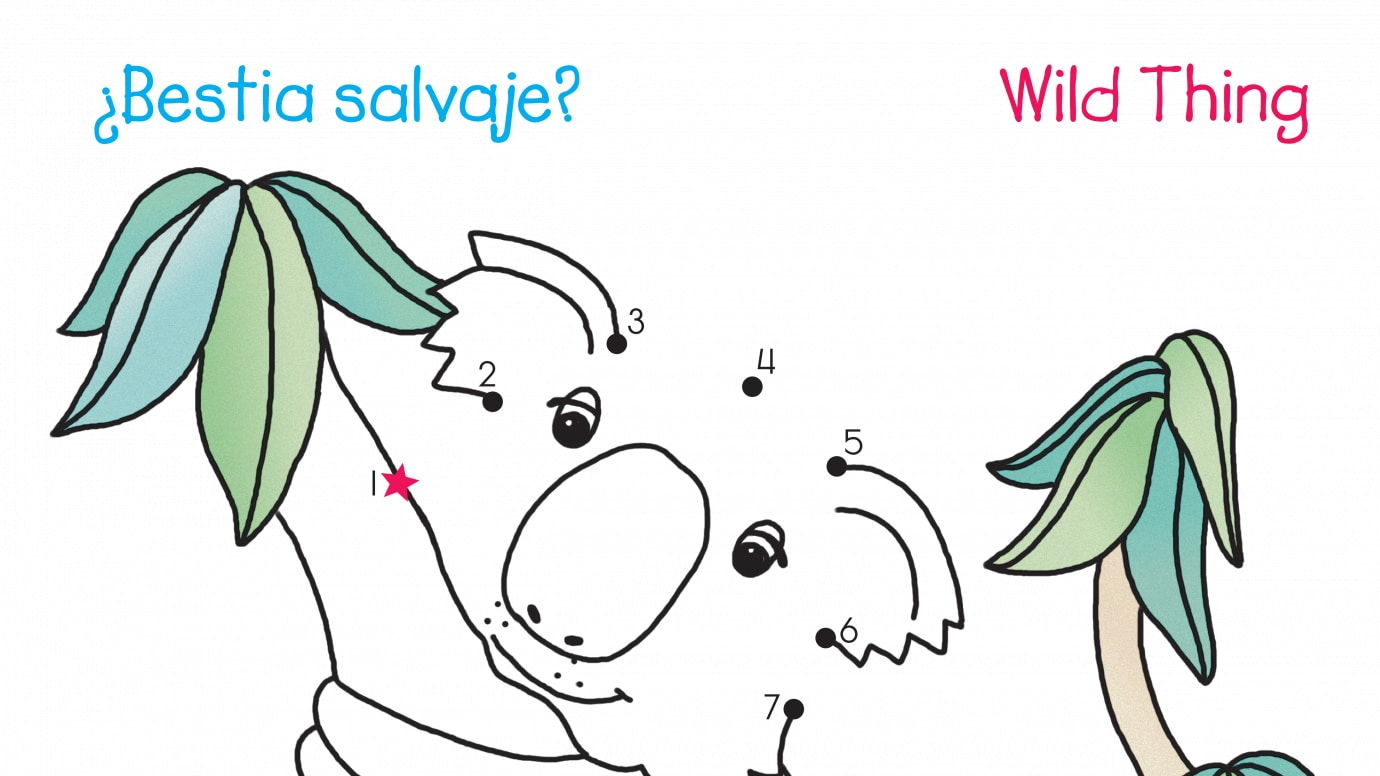 Spanish & English Wild Thing Dot-to-Dots 1-10