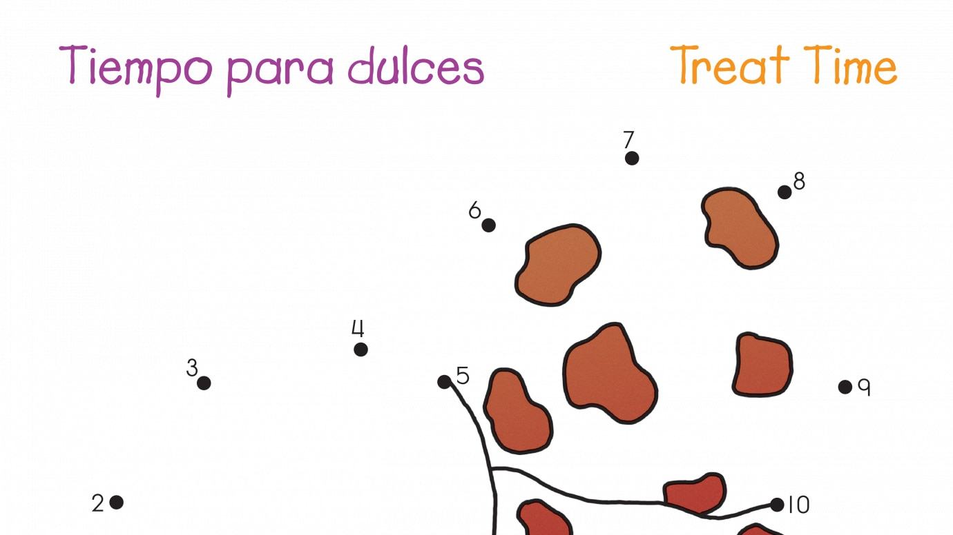 Spanish & English Treat Time Dot-to-Dots 1-15