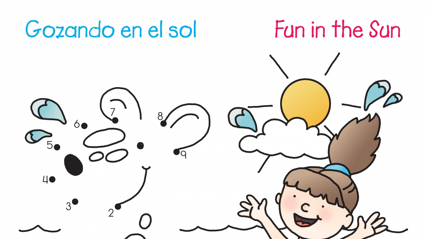 Spanish & English Fun in the Sun Dot-to-Dots 1-15
