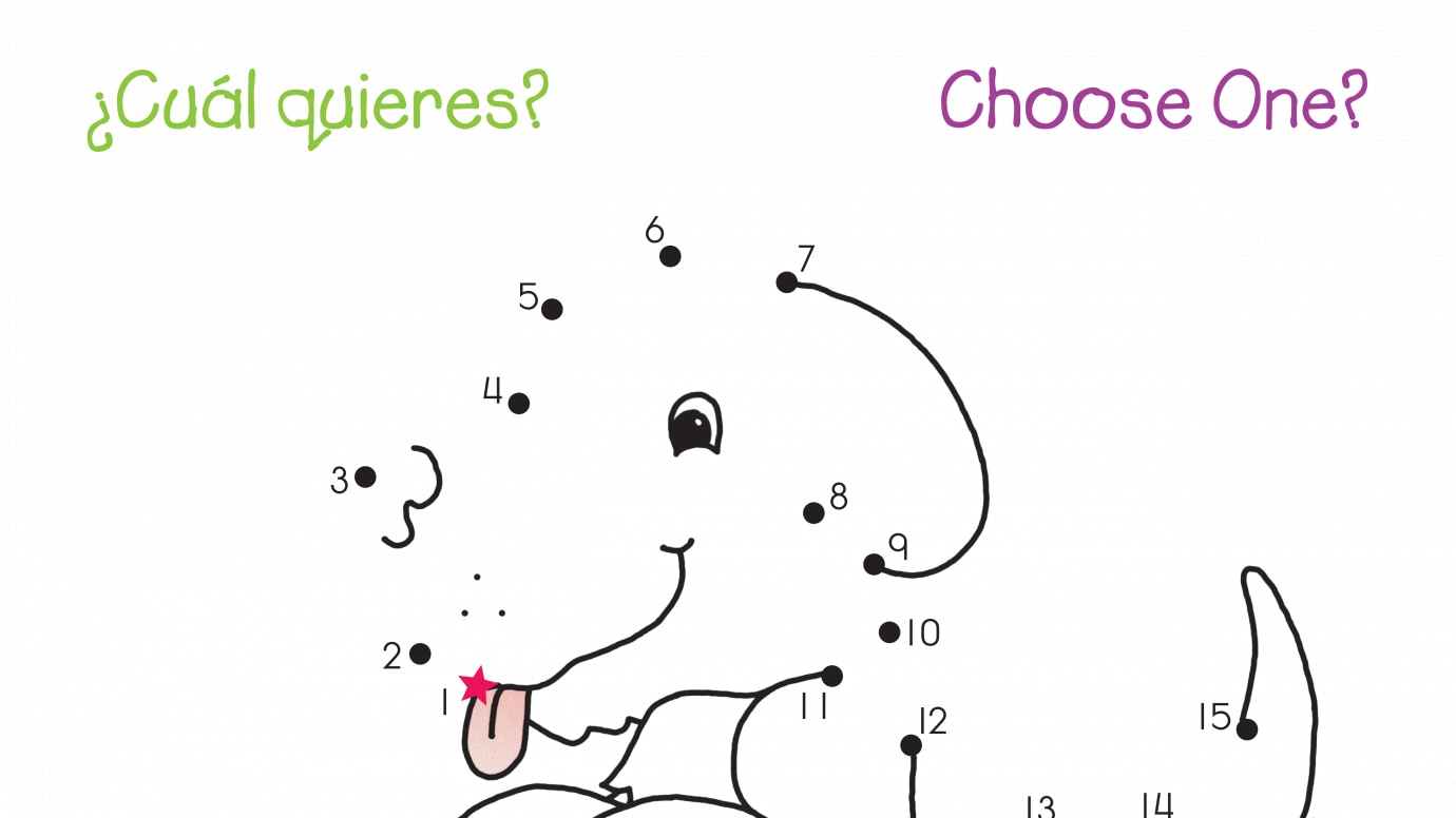 Spanish & English Choose One? Dot-to-Dots 1-15
