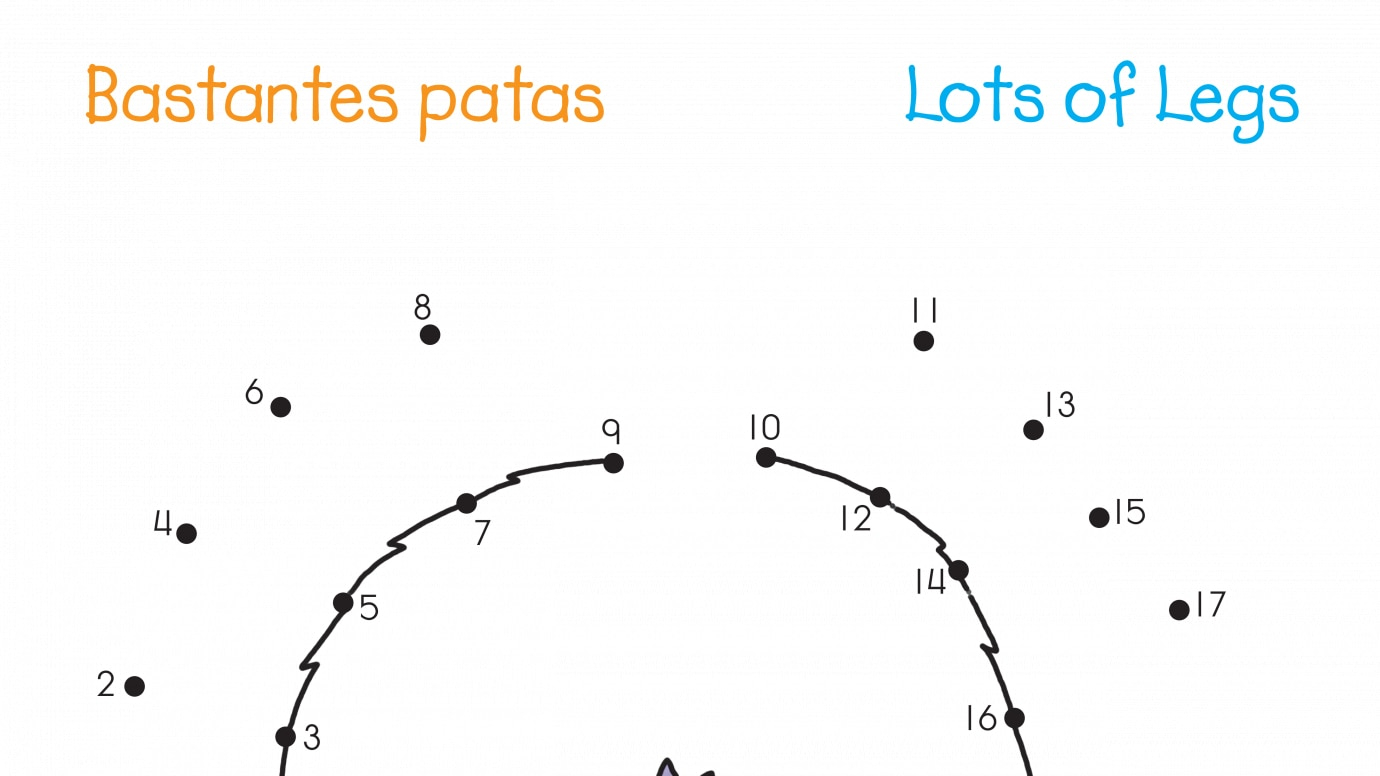 Spanish & English Lots of Legs Dot-to-Dots 1-20