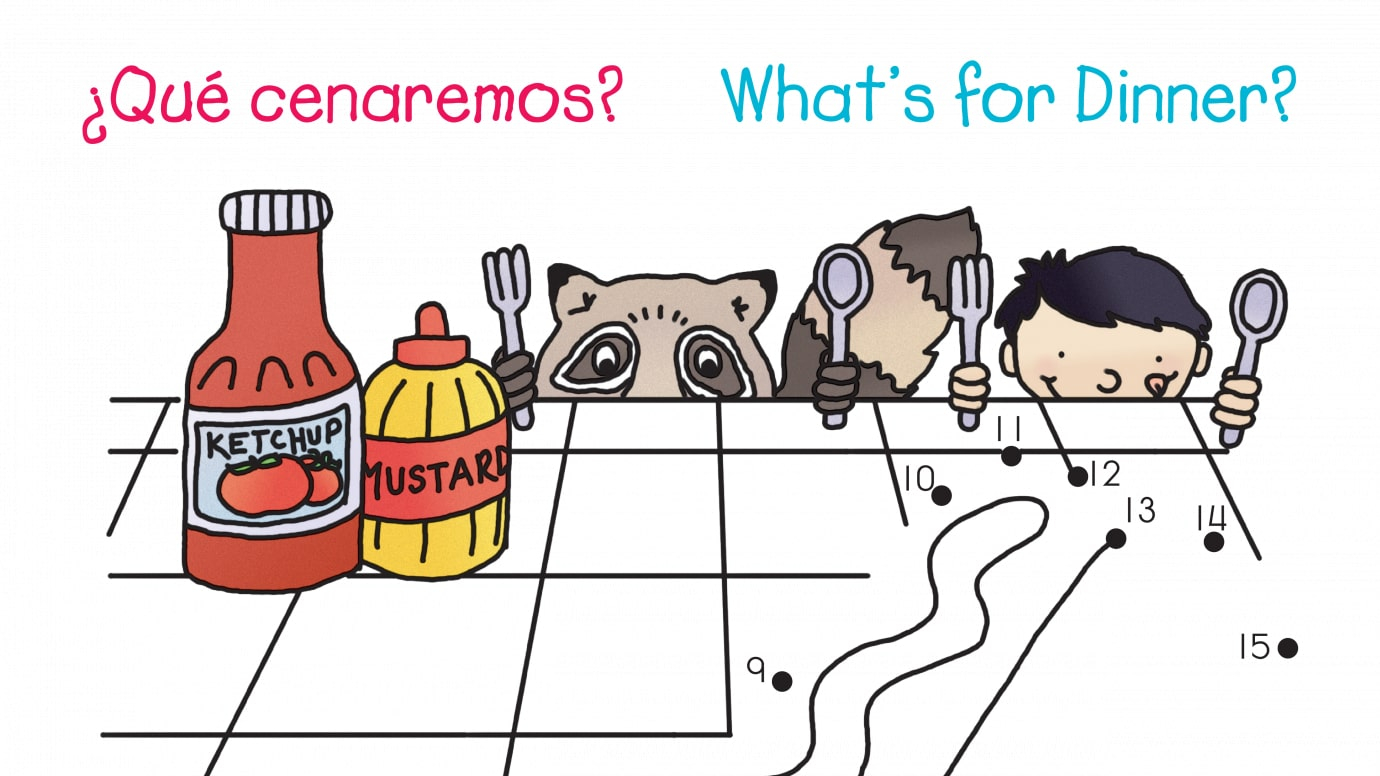 Spanish & English What's for Dinner? Dot-to-Dots 1-20