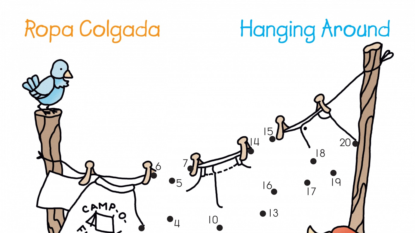 Spanish & English Hanging Around Dot-to-Dots 1-20
