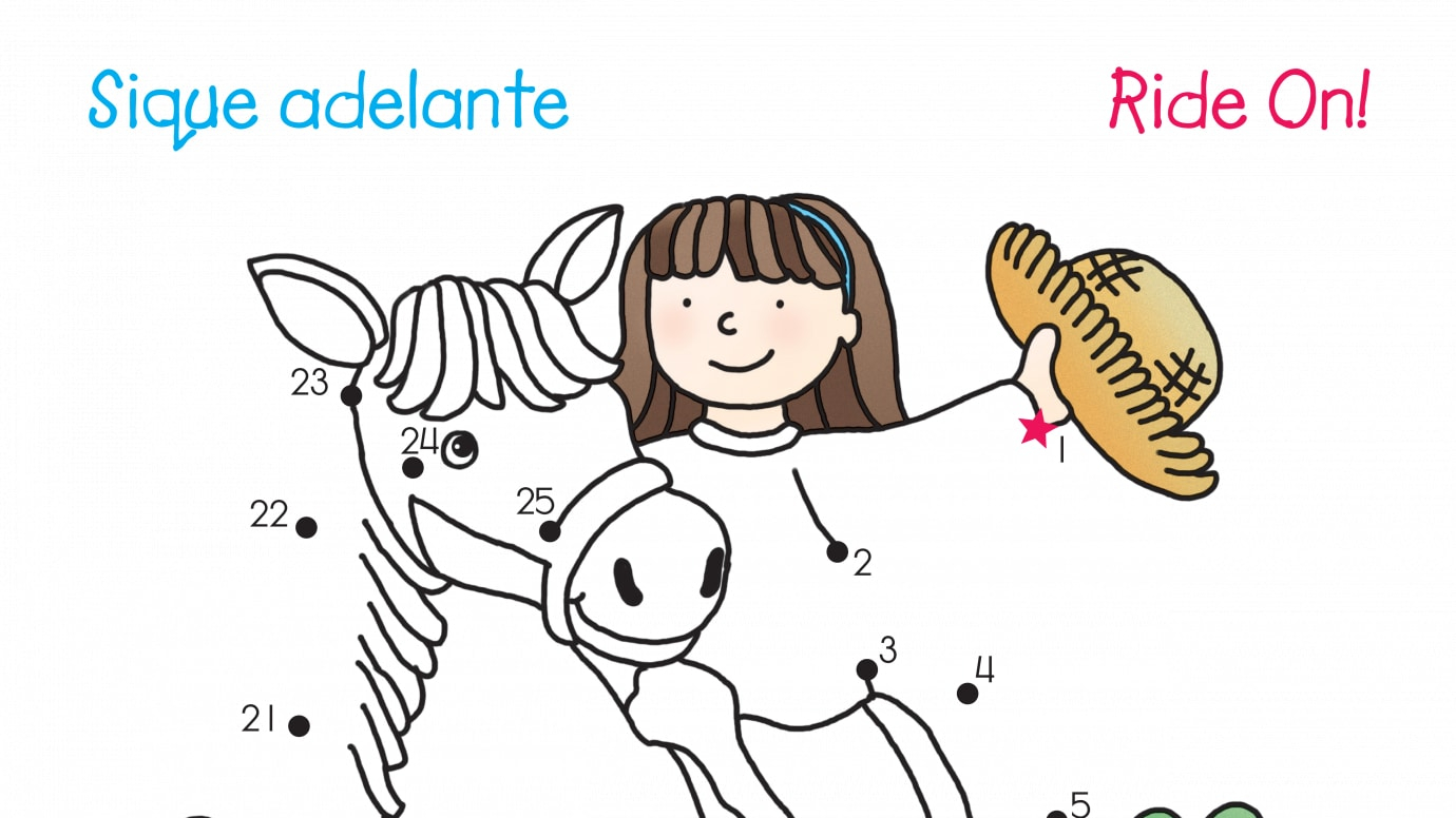 Spanish & English Ride On! Dot-to-Dots 1-25