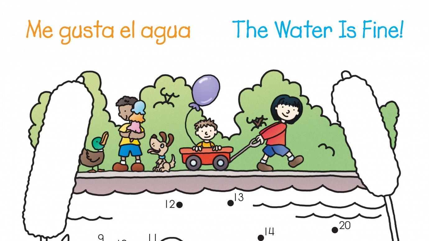 Spanish & English The Water Is Fine! Dot-to-Dots 1-25