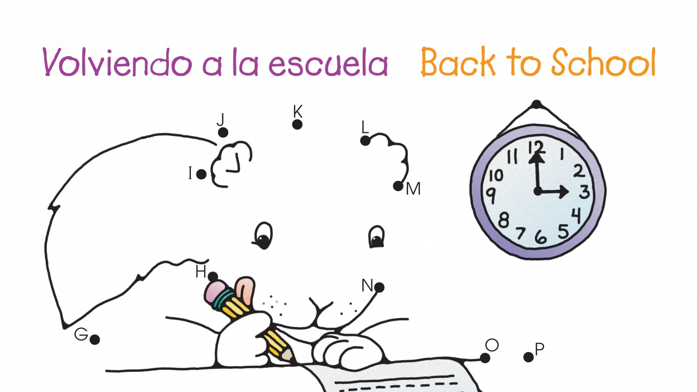 Spanish & English Dot-to-Dots A-T Back to School