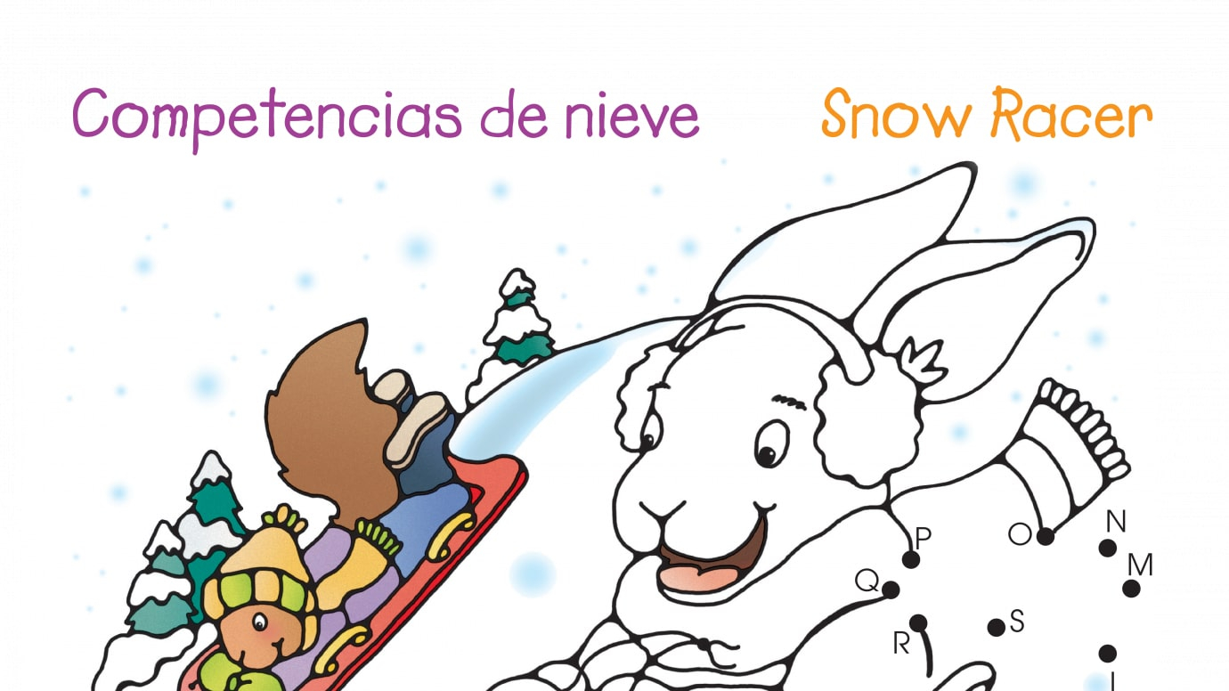 Spanish & English Dot-to-Dots A-Z Snow Racer