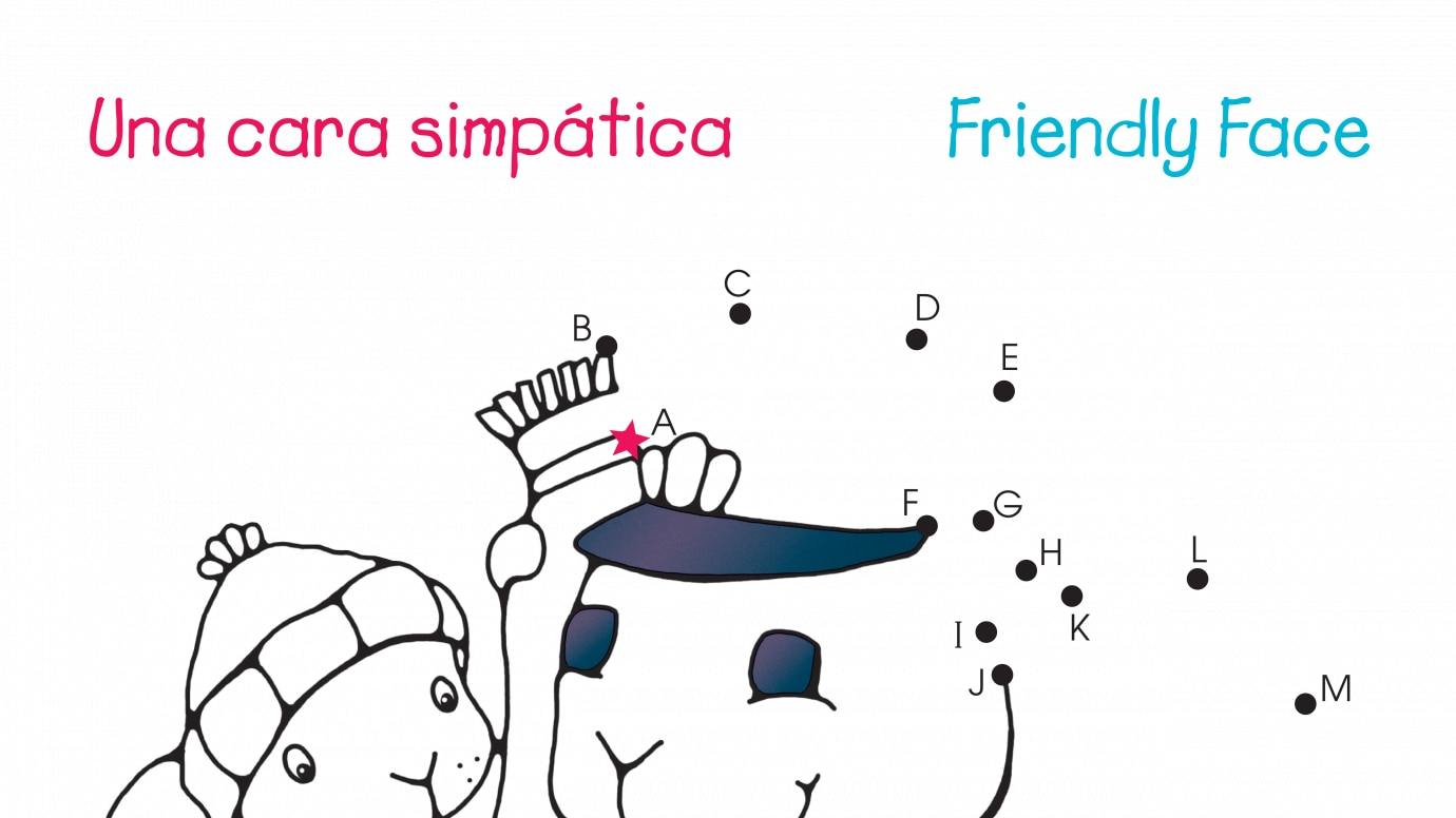 Spanish & English Dot-to-Dots A-Z Friendly Face