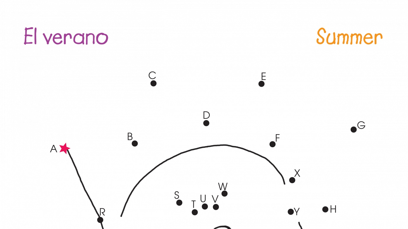 Spanish & English Dot-to-Dots A-Z Summer