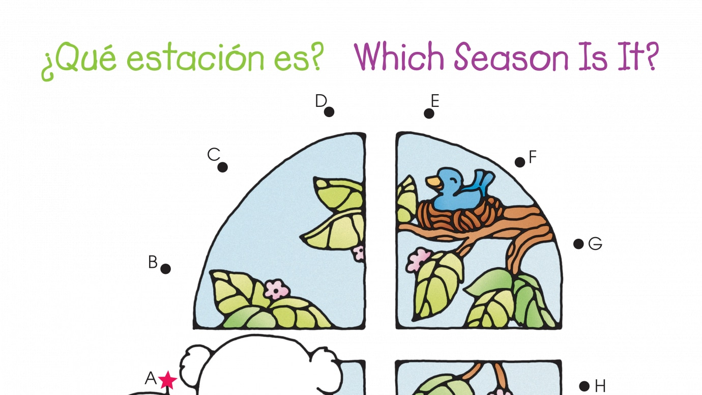 Spanish & English Dot-to-Dots A-J Which Season Is It?