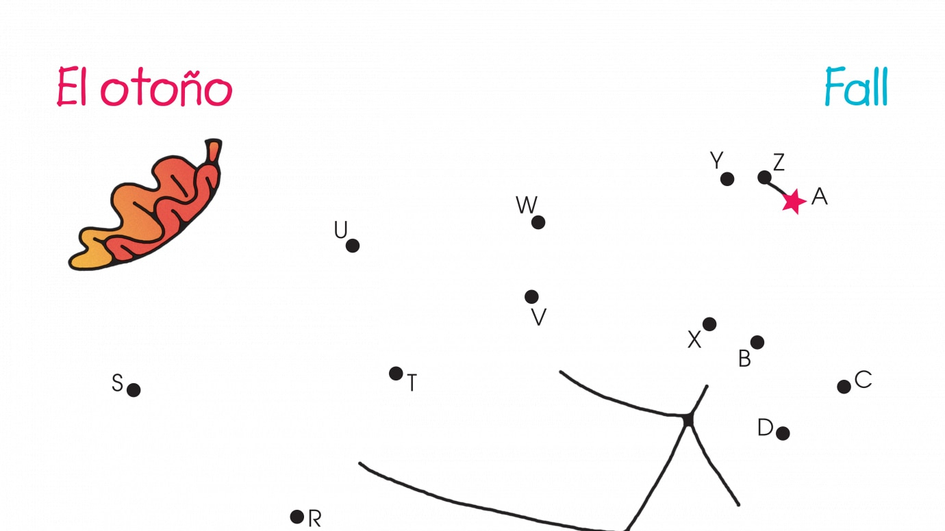 Spanish & English Dot-to-Dots A-Z Fall